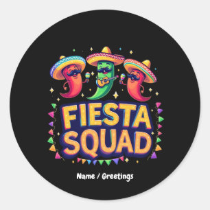 Cinco de Mayo Fiesta Squad Familie Mexicaanse Part Ronde Sticker