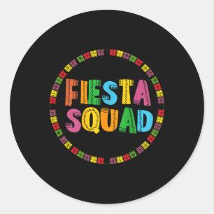 Cinco de Mayo Fiesta Squad Grappig Let's Fiesta Me Ronde Sticker