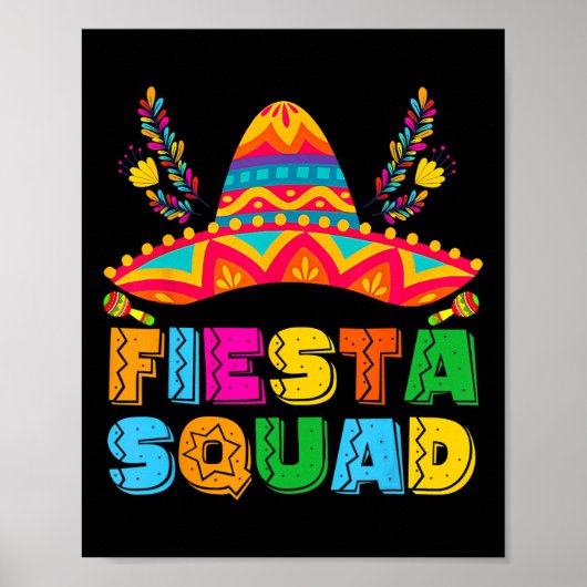 Cinco de Mayo Fiesta Squad Mexican Party Cinco de Poster (Voorkant)