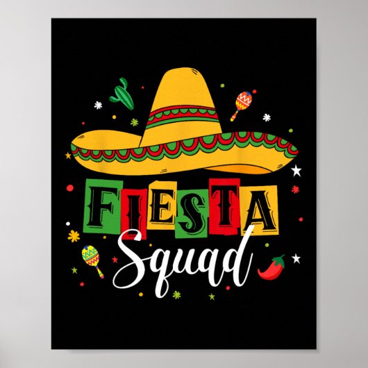 Cinco de Mayo Fiesta Squad Mexican Party Cinco de Poster (Voorkant)