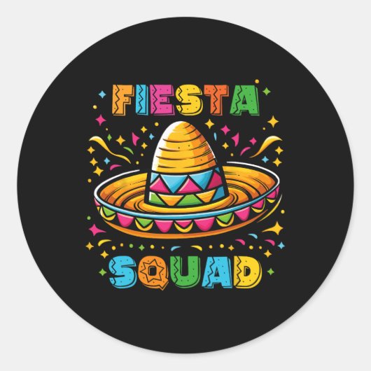 Cinco de Mayo Fiesta Squad Mexican Party Cinco de Ronde Sticker (Voorkant)