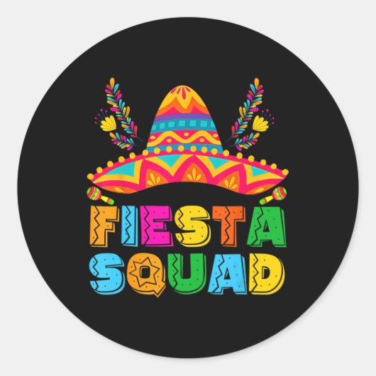 Cinco de Mayo Fiesta Squad Mexican Party Cinco de Ronde Sticker (Voorkant)