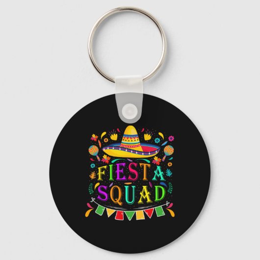Cinco de Mayo Fiesta Squad Mexican Party Cinco de Sleutelhanger (Voorkant)