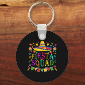 Cinco de Mayo Fiesta Squad Mexican Party Cinco de Sleutelhanger (Voorkant)