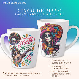 Cinco de Mayo Fiesta Squad Suiker Schedel Latte Mo Mok
