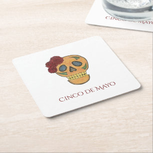Cinco de Mayo Fiesta Sugar Skull Party Kartonnen Onderzetters