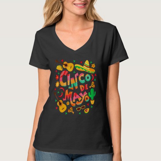 Cinco De Mayo Fiesta Surprise Camisa 5 De Mayo Viv T-shirt (Voorkant)
