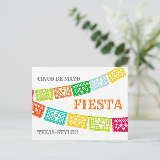 Cinco de Mayo Fiesta Texas Uitnodiging Briefkaart (Staand voorkant)