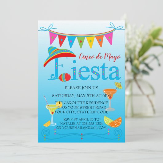 Cinco De Mayo Fiesta Uitnodiging (Staand voorkant)