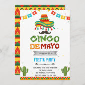 Cinco de mayo fiesta-uitnodiging kaart (Voorkant / Achterkant)