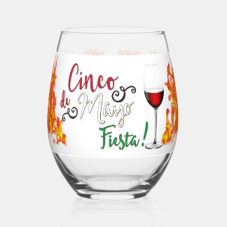 Cinco-de-Mayo-Fiesta Wijnglas Zonder Voet