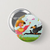 cinco de mayo flamingo ronde button 5,7 cm (Voorkant /achterkant)