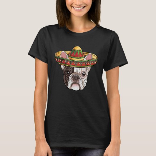 Cinco de Mayo French Bulldog Mexican Sombrero Boys T-shirt (Voorkant)