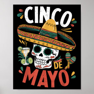 Cinco de Mayo Funny Camisa Mexicaanse Sombrero Fie Poster