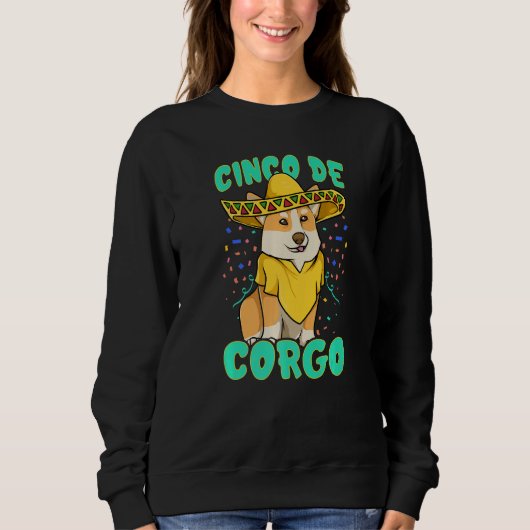 Cinco de Mayo Funny Corgi Dog with a Poncho & Mexi Trui (Voorkant)