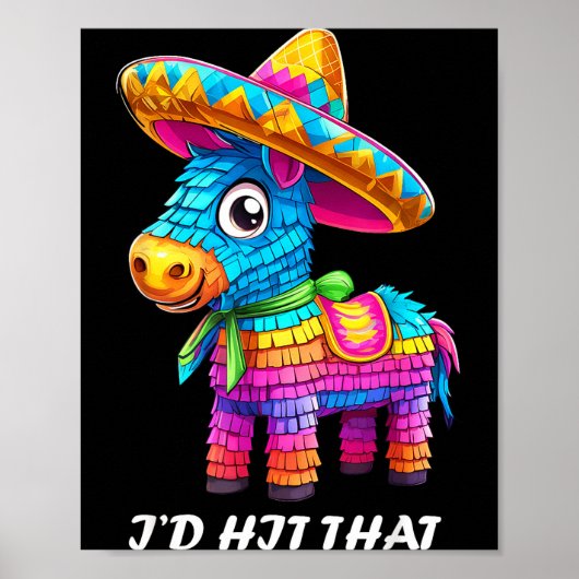 Cinco de mayo funny ideas hit that pinata men wome poster (Voorkant)