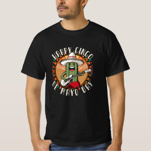 Cinco De Mayo Funny Mexican Cactus die gitaar spee T-shirt