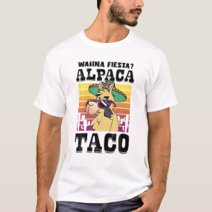 Cinco De Mayo Funny Mexican Llama Wanna Fiesta Alp T-shirt