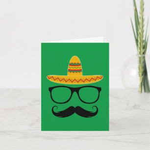 Cinco De Mayo Funny Party Sombrero Mustache Kaart