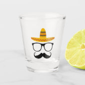 Cinco De Mayo Funny Party Sombrero Mustache Shot Glas (Voorkant)
