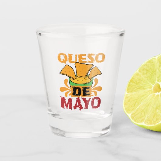 Cinco de Mayo Funny Queso Pun Shot Glas (Voorkant)