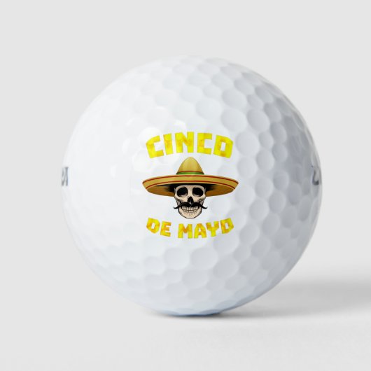 Cinco de Mayo Funny Skull Mexicaans voor Mexicaans Golfballen (Voorkant)
