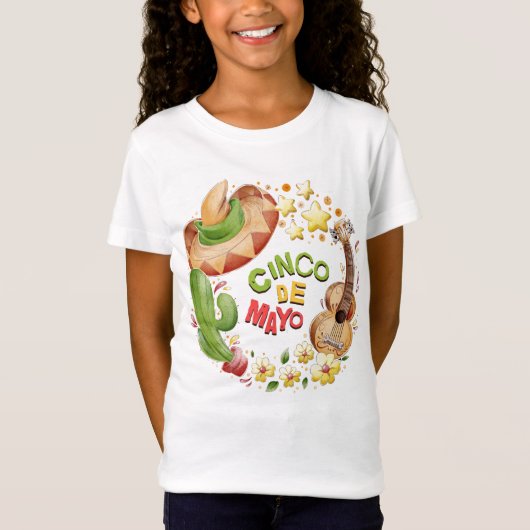 Cinco De Mayo Girls T-Shirt (Voorkant)