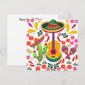 Cinco De Mayo Gitaar Feestdagenkaart (Voorkant / Achterkant)