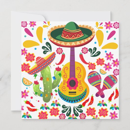 Cinco De Mayo Gitaar Feestdagenkaart (Voorkant)
