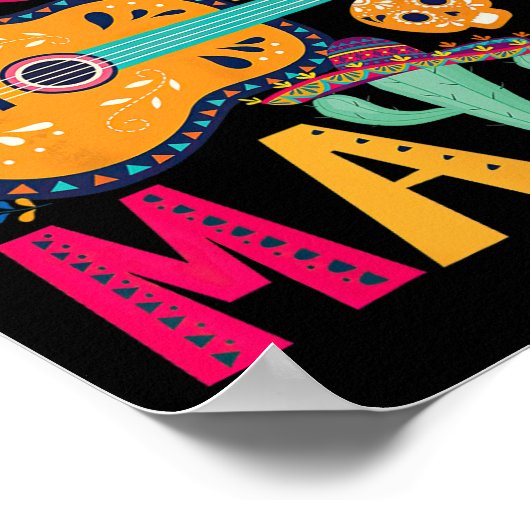 Cinco de Mayo Gitaarfeest Mexicaanse Fiesta Happy  Poster (Hoek)