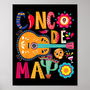 Cinco De Mayo Gitar Party Mexicaans Feest Gelukkig Poster