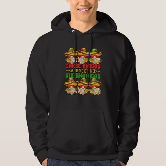 Cinco De Mayo Gnome For Men And Taco   Beer Saying Hoodie (Voorkant)