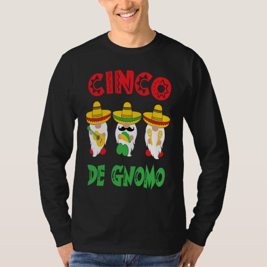 Cinco De Mayo Gnomo 3 Fiesta Gnomes Eat Tacos Tres T-shirt (Voorkant)