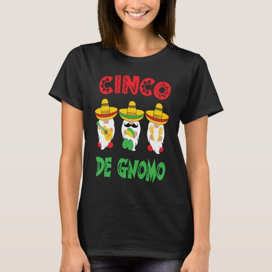 Cinco De Mayo Gnomo 3 Fiesta Gnomes Eat Tacos Tres T-shirt (Voorkant)