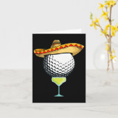 Cinco De Mayo Golf Bil Met Sombrero En Margarit Kaart (Gele Bloem)