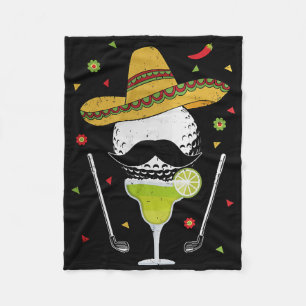 Cinco De Mayo Golf Byl Met Sombrero En Margarita Fleece Deken