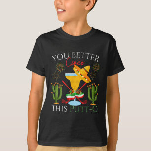 Cinco De Mayo Golf Golfer Drinkt Margaritas Tequ T-shirt
