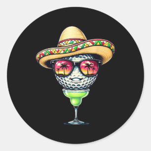 Cinco de Mayo golfbal met Sombrero Margarita Go Ronde Sticker