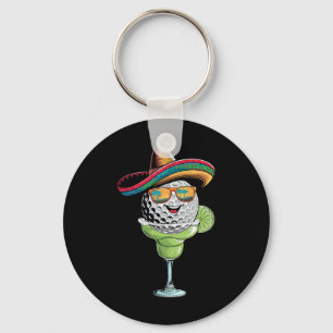 Cinco De Mayo Golfbal Met Sombrero Margarita Go Sleutelhanger