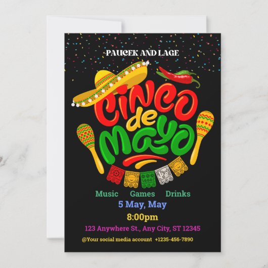 Cinco De Mayo Grappig Feest Mexicaanse Fiesta Kaart (Voorkant)