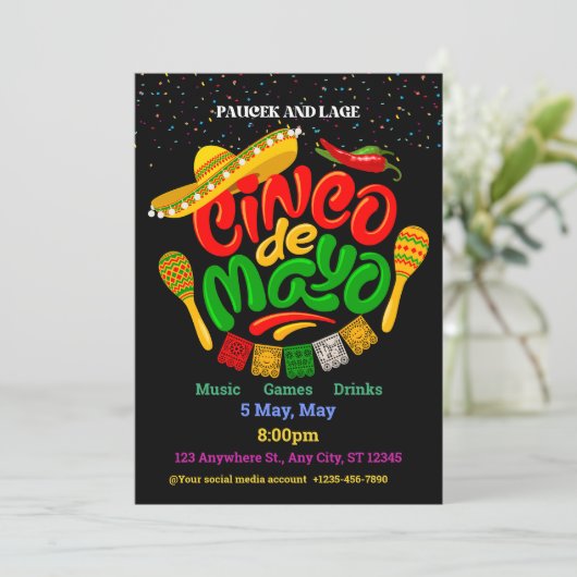 Cinco De Mayo Grappig Feest Mexicaanse Fiesta Kaart (Staand voorkant)