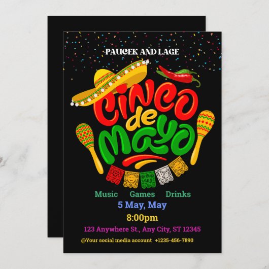 Cinco De Mayo Grappig Feest Mexicaanse Fiesta Kaart (Voorkant / Achterkant)