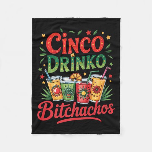 Cinco De Mayo Grappig Mexicaans Feest Cinco De Dri Fleece Deken (Voorkant)