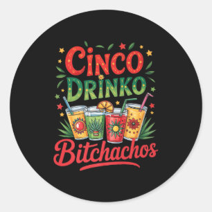 Cinco De Mayo Grappig Mexicaans Feest Cinco De Dri Ronde Sticker