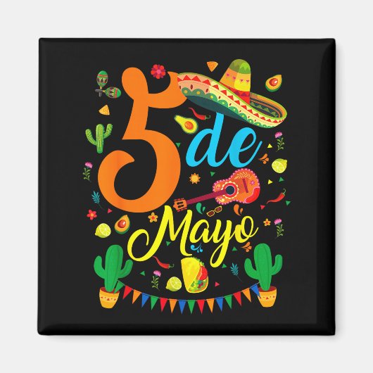 Cinco de mayo grappig Mexicaans feest feestje 5 de Magneet (Voorkant)