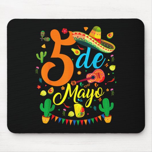 Cinco de mayo grappig Mexicaans feest feestje 5 de Muismat (Voorkant)