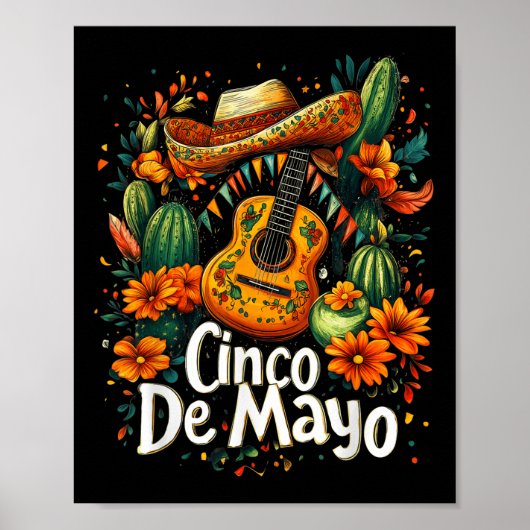 Cinco de Mayo - Grappig Mexicaans Poncho Fiesta fe Poster (Voorkant)
