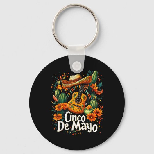 Cinco de Mayo - Grappig Mexicaans Poncho Fiesta fe Sleutelhanger (Voorkant)