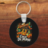 Cinco de Mayo - Grappig Mexicaans Poncho Fiesta fe Sleutelhanger (Voorkant)