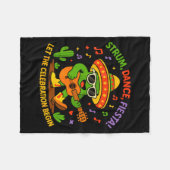 Cinco de mayo grappige cactus sombrero tokkel dans fleece deken (Voorkant (Horizontaal))